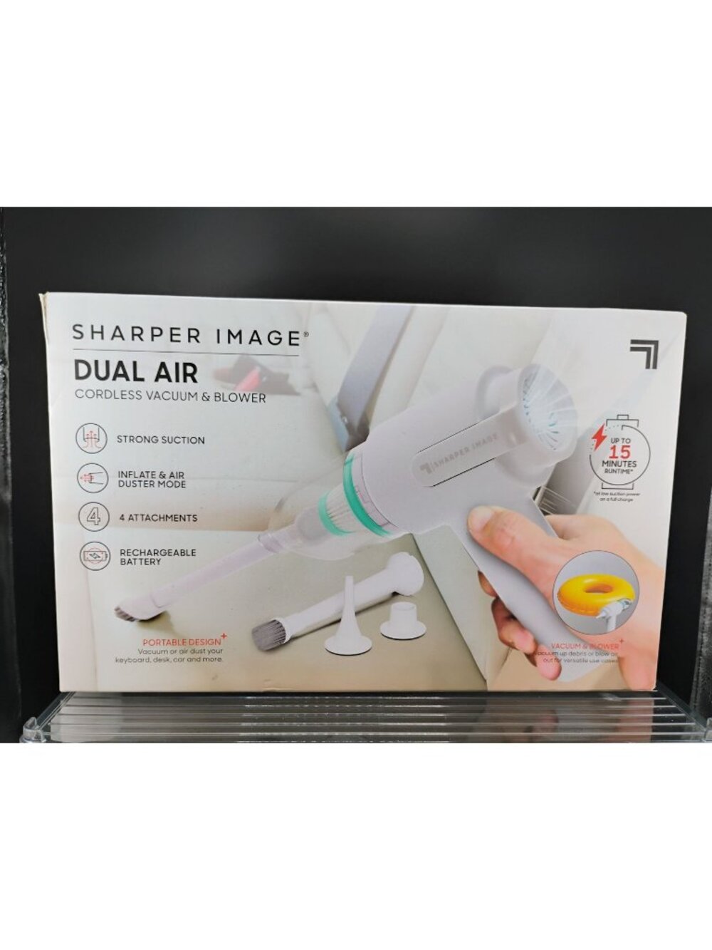 Sharper Image Dual Air Cordless Vacuum & Blower With Attachments